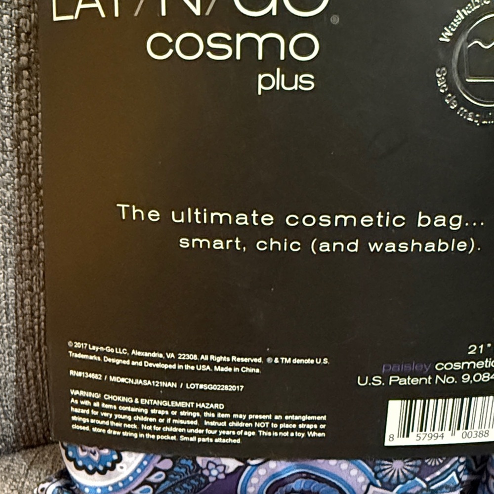 New Lay-n-Go Cosmo Plus Washable Cosmetic Bag 21” Paisley - Picture 8 of 8